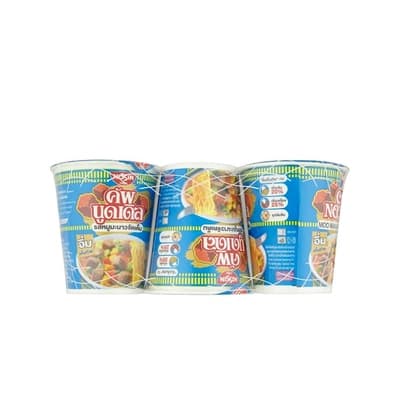 Nissin Cup Moo Manao Jad Tem Flavour 77G. Pack 3