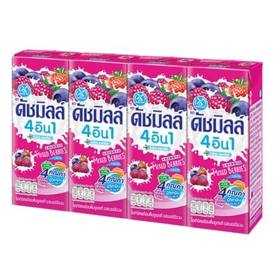 Dutch Mill Drinking Yoghurt UHT Milk 4Mixed Berry 180ML. Pack 4