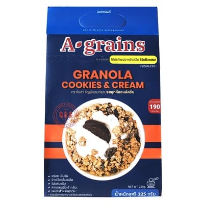 A Grains Granola Cookies & Cream 225G.