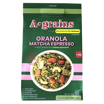 A Grains Granola Matcha Espresso 225G.