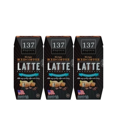 137 Degrees Almond Milk Iced Coffee Latte 180ML. Pack 3