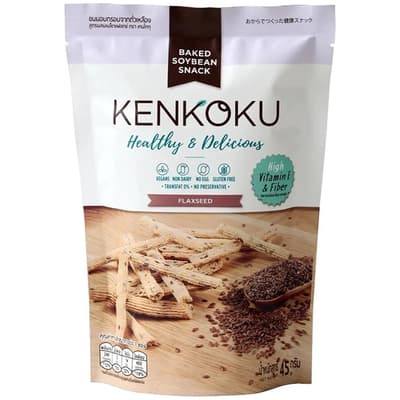 Kenko Okara Baked Soybean Snack Flaxseed 45G.