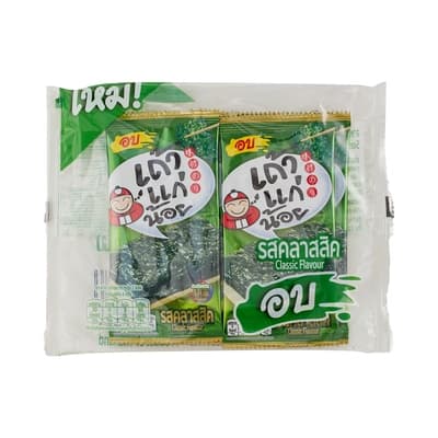 เถ้าแก่น้อย สาหร่ายเกาหลีรสคลาสสิค 7.8ก.