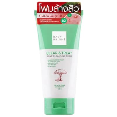 CLEAR & TREAT ACNE CLEANSING FOAM 120G BABY BRIGHT (F)