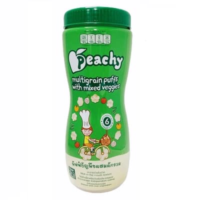 พีชชี่ อาหารเสริมเด็ก พัฟฟ์ธัญพืชผสมผักรวม 40 ก.