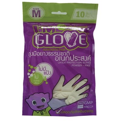 ไอแอมโกลฟ ถุงมืออเนกประสงค์ไม่มีแป้ง แพ็ค 10   