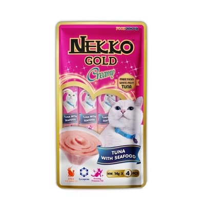 Nekko Gold Creamy Treats Tuna Seafood 14G.