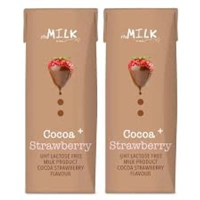 M Milk UHT Milk Lactose Free Cocoa Strawberry Flavour 180ML. Pack 2