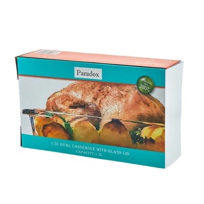 Paradox 1.5L Oval Casserole  With Lid