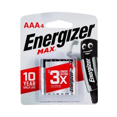 Energizer Alkaline Max AAA Pack 4