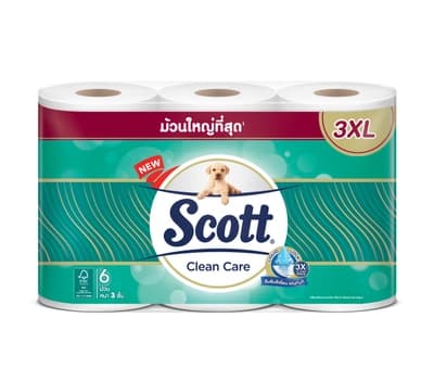 สก๊อตต์ คลีนแคร์ กระดาษชำระหนา3ชั้น ม้วนใหญ่ที่สุด3XL 6ม้วน
