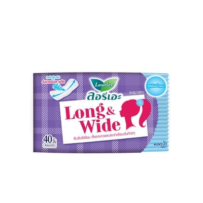 Laurier Panty Liners Daily Active Extra Long And Wide Natural Clean 40PCS.