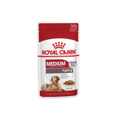 โรยัลคานิน อาหารชนิดเปียกสำหรับสุนัขสูงวัยพันธุ์กลางอายุ 10 ปีขึ้นไป 140ก. 1 แพ็ค 10 ชิ้น