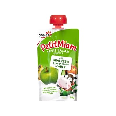Yoplait Petit Miam Squeezie Fruit Salad Yoghurt 70G.
