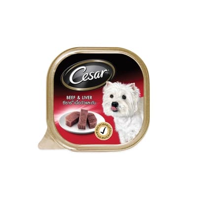 Cesar Tray Dog Food Beef&Liver Flavour 100G.