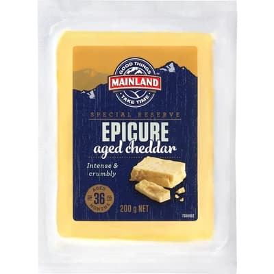 Mainland Epicure Aged Cheddar Cheese 200G.