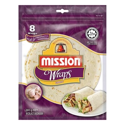 Mission Wraps Garlic 360G.