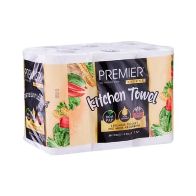 PREMIER KITCHEN TOWEL 2PLY 6ROLL