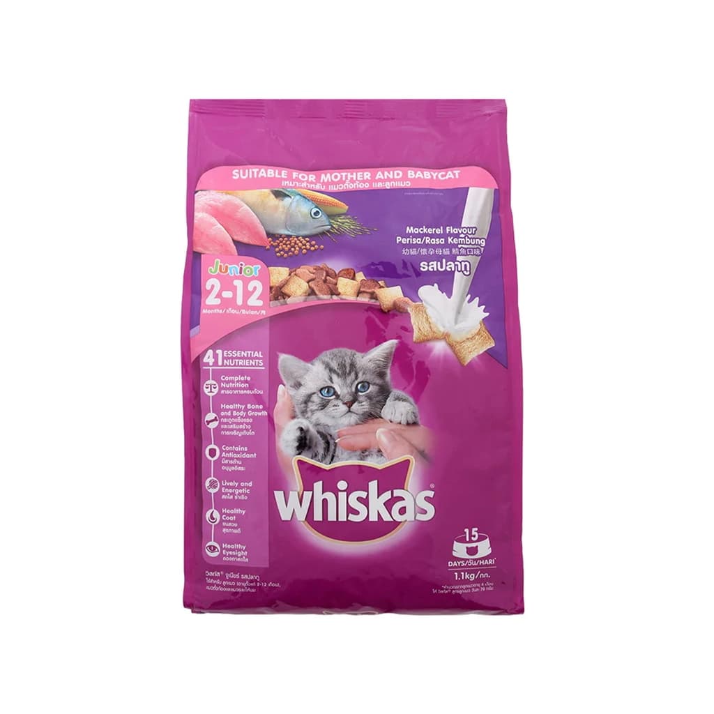 Whiskas Kitten Mackerel Flavour 1.1KG.