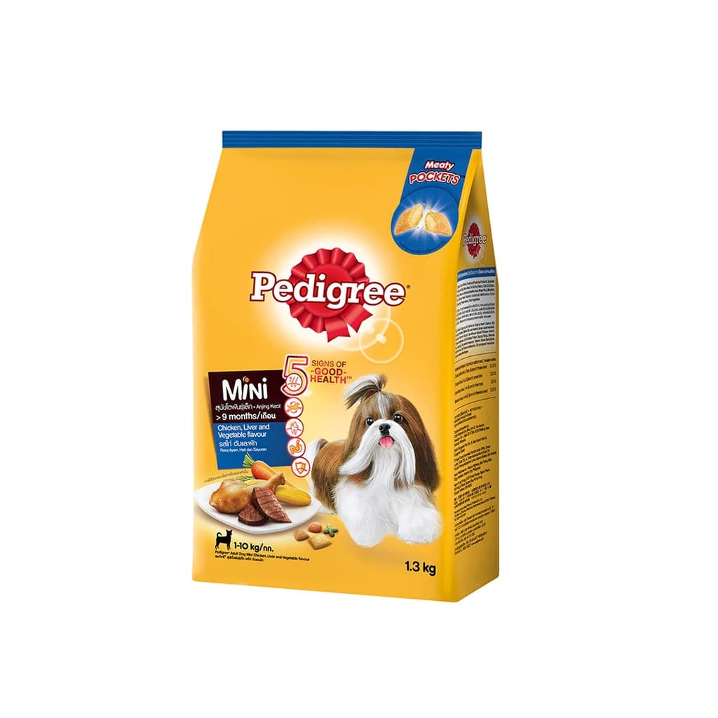 เพดดิกรี อาหารสุนัขพันธุ์เล็กรสไก่ตับและผัก1.3กก.
