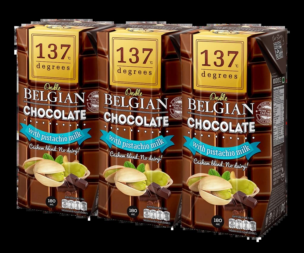 137 ดีกรี นมพิสตาชิโอสูตรดับเบิ้ลช็อกโกแลต 180มล. แพ็ค 3