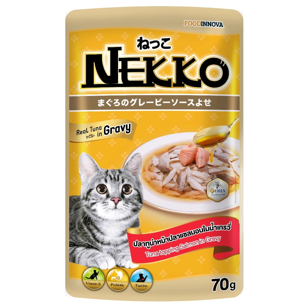 เน็กโกะ ทูน่าหน้าปลาแซลมอนเกรวี่ 70ก.