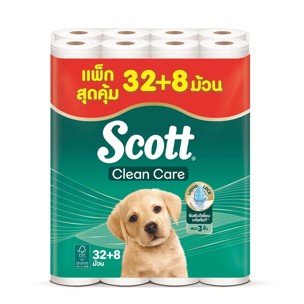 สก๊อตต์ คลีนแคร์ กระดาษชำระ หนา 3 ชั้น 32+8 ม้วน